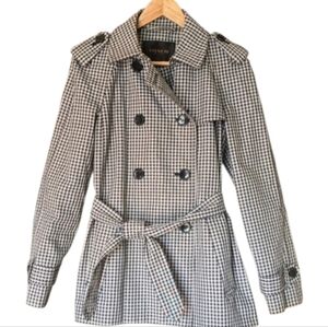 Coach Gingham Checked Short Trench Coat Medium Raincoat Gingham Plaid